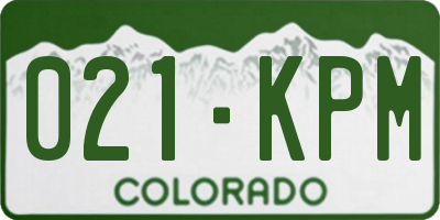 CO license plate 021KPM