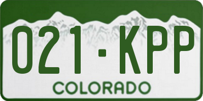 CO license plate 021KPP