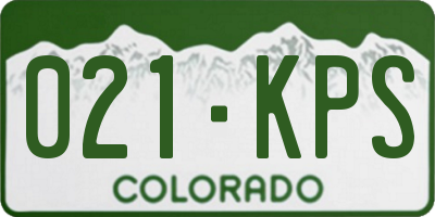 CO license plate 021KPS