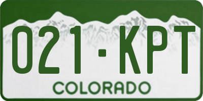 CO license plate 021KPT