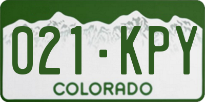 CO license plate 021KPY