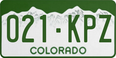 CO license plate 021KPZ
