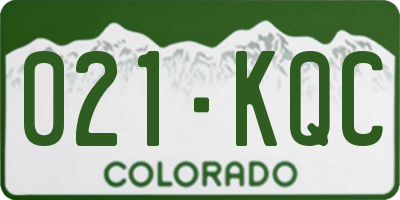 CO license plate 021KQC