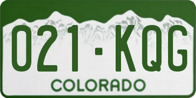 CO license plate 021KQG