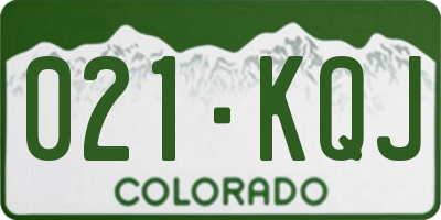 CO license plate 021KQJ