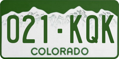 CO license plate 021KQK
