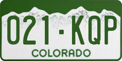 CO license plate 021KQP