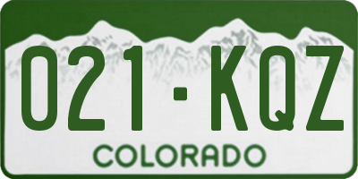CO license plate 021KQZ