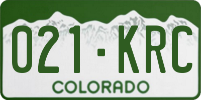 CO license plate 021KRC