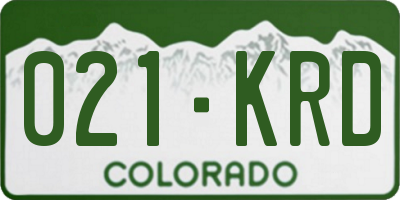 CO license plate 021KRD