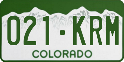 CO license plate 021KRM
