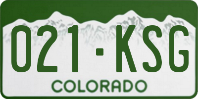 CO license plate 021KSG