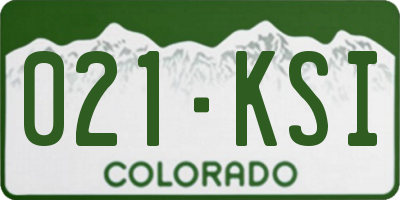 CO license plate 021KSI