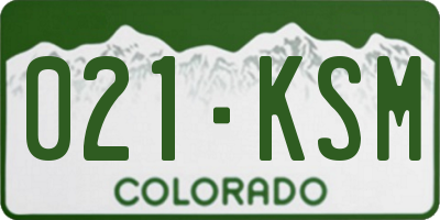 CO license plate 021KSM