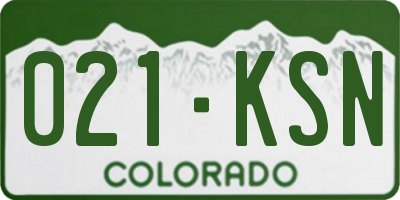 CO license plate 021KSN