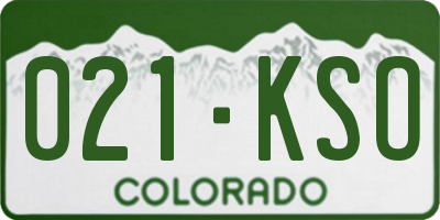 CO license plate 021KSO