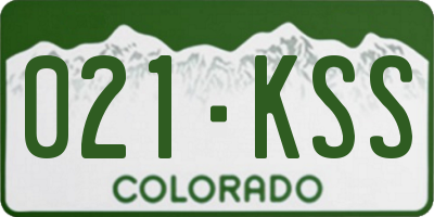 CO license plate 021KSS