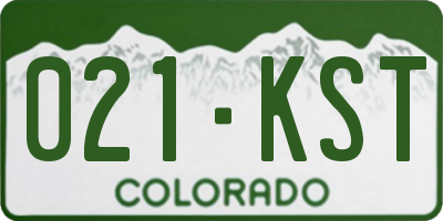 CO license plate 021KST