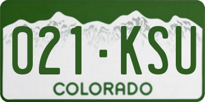 CO license plate 021KSU