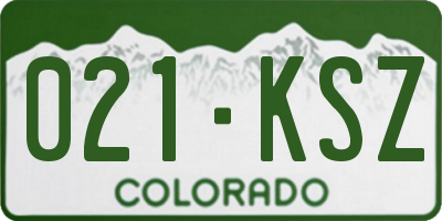 CO license plate 021KSZ