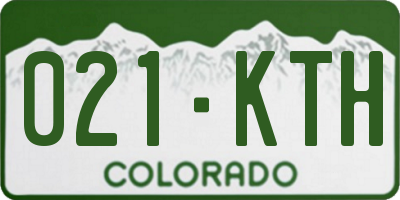 CO license plate 021KTH