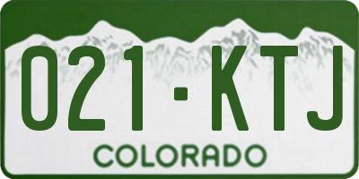 CO license plate 021KTJ