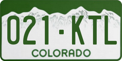 CO license plate 021KTL