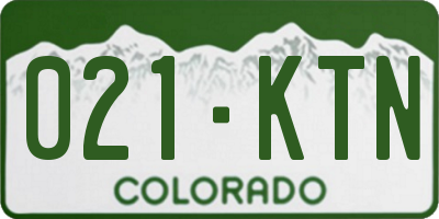CO license plate 021KTN