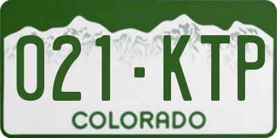 CO license plate 021KTP