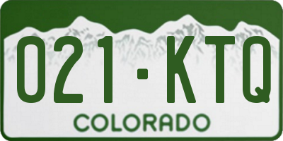 CO license plate 021KTQ