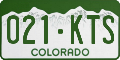 CO license plate 021KTS