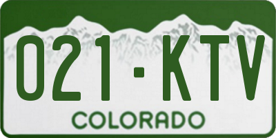 CO license plate 021KTV