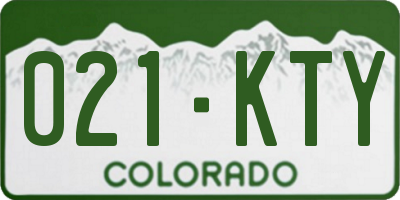 CO license plate 021KTY