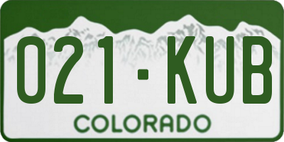 CO license plate 021KUB