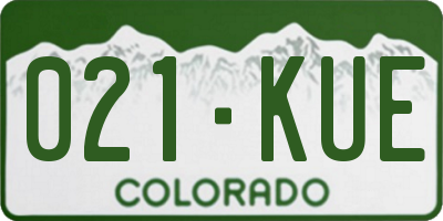 CO license plate 021KUE