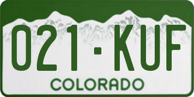 CO license plate 021KUF