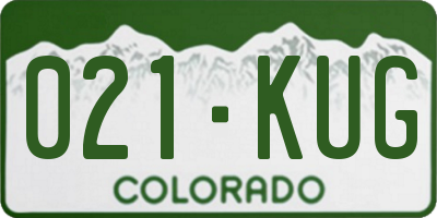 CO license plate 021KUG