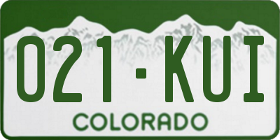 CO license plate 021KUI
