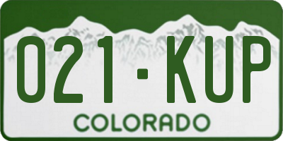 CO license plate 021KUP