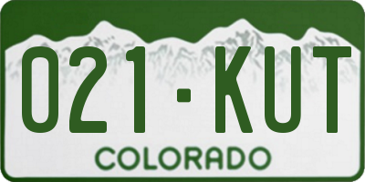 CO license plate 021KUT