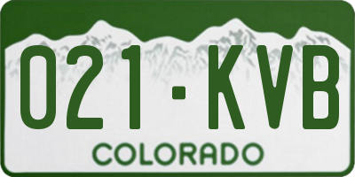 CO license plate 021KVB