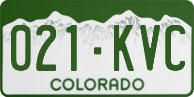 CO license plate 021KVC
