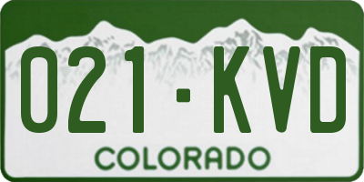 CO license plate 021KVD