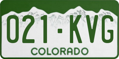 CO license plate 021KVG
