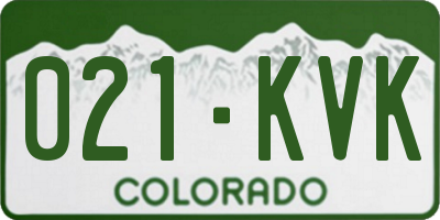 CO license plate 021KVK