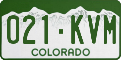CO license plate 021KVM