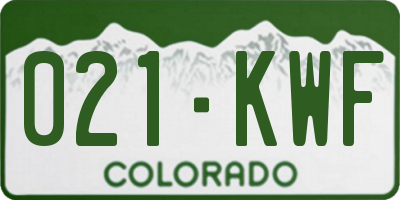 CO license plate 021KWF