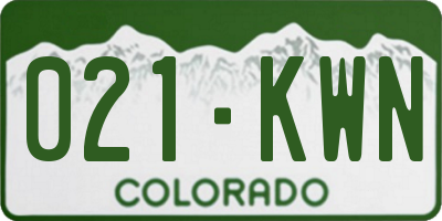 CO license plate 021KWN