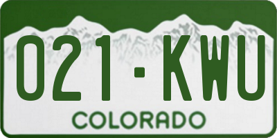 CO license plate 021KWU