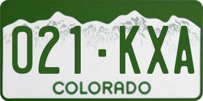 CO license plate 021KXA